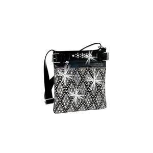 Y2K Vintage Bratz Studded Bag Black Faux Leather Rhinestone Glam Bling
